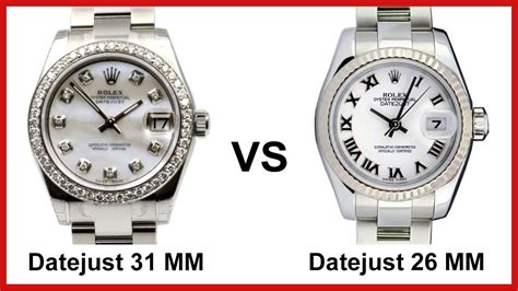 rolex lady datejust 26mm vs 31mm